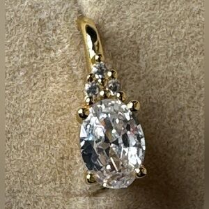 Gold Tone Women’s Earrings w/Teardrop CZ